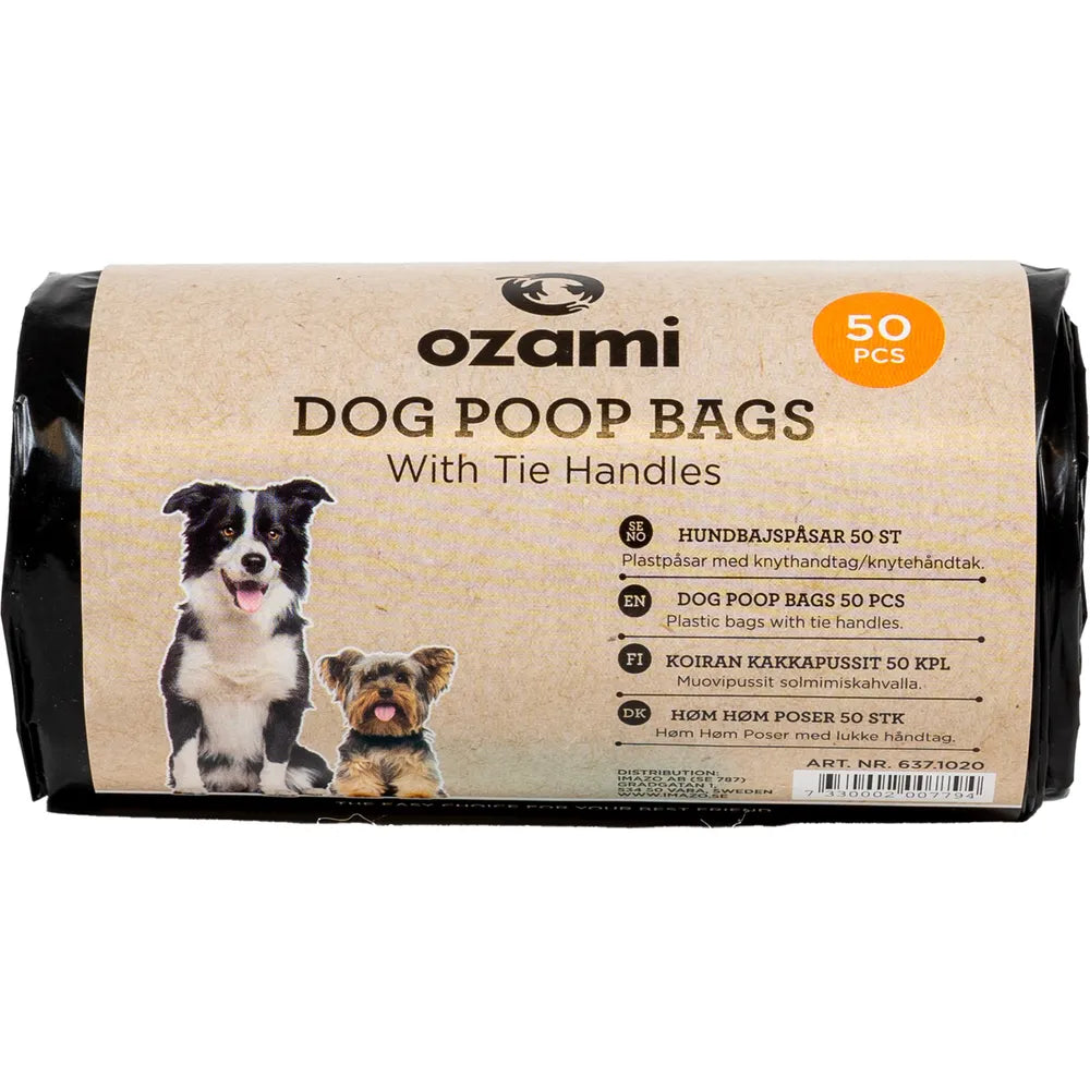 Pokar með hnýtihöldum Svartir 40x22cm 50 stk