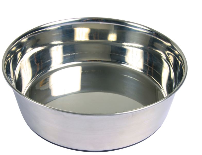 Stálskál með gúmmíbotni